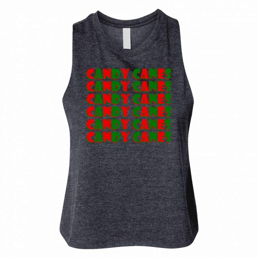 Candy Canes Christmas Woman Crop Tanktop