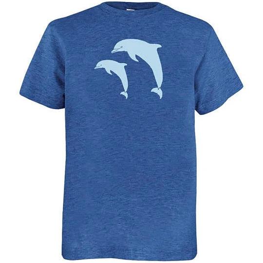 Dolphin Tshirt – Kids Dolphin Pair Shirt – Tee – Youth Boys Or Girls Shirt / Super Soft Kids Tee – Dark Gray Ocean Dolphins