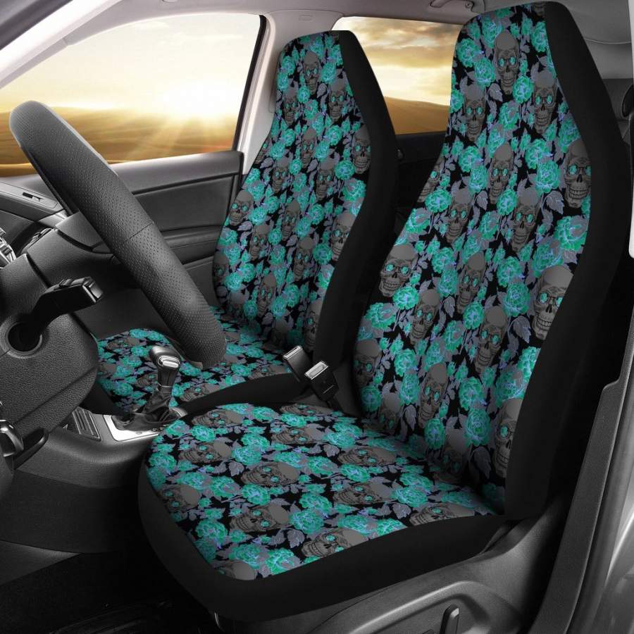 Peony & Skull Car Seat Covers - TattoosCafe