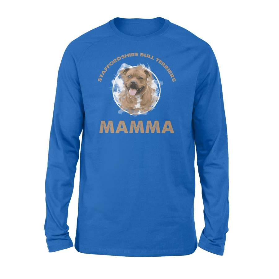 Mother’s Day 2020 Long Sleeve Love Mamma Staffordshine Bull Terriers Dog Gift Long Sleeve