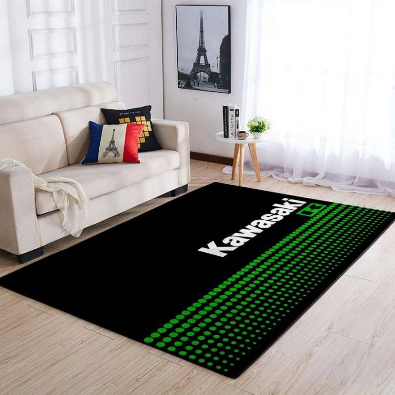 Kawasaki Racing Motocross Rug Living Room Carpet DC1012010 Christmas Gift Floor Decor