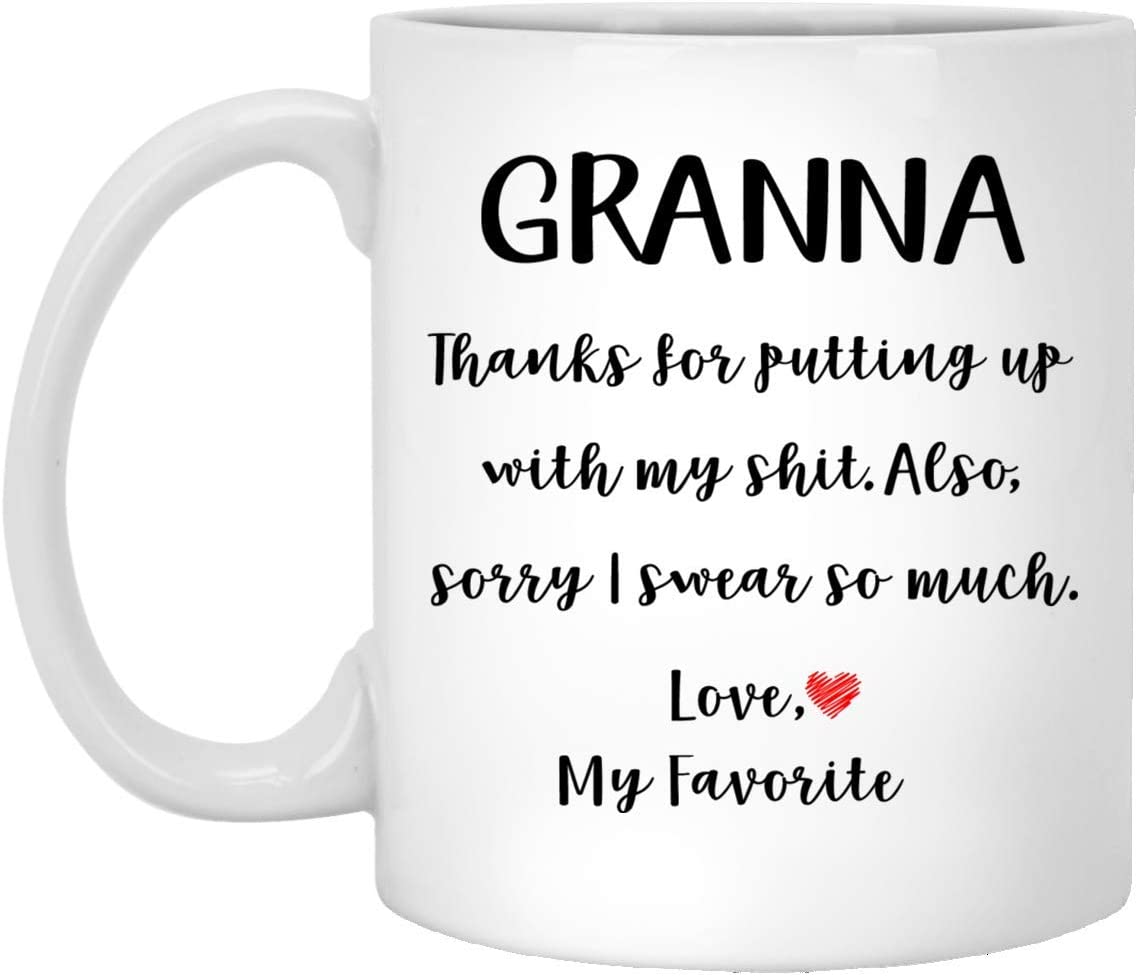 Granna Gifts From Daughter Son – Mothers Day Gifts For Granna Birthday Gifts – Funny Granna Coffee Mug Christmas Gift Ideas For Granna – White – 11Oz