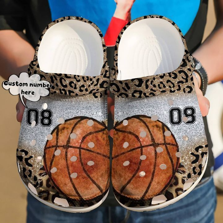 Basketball Personalized Leopard Classic Clogs Shoes