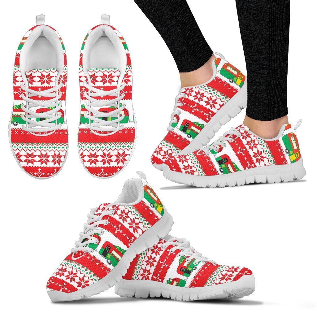 Camper Camping Ugly Christmas Design Print Women Sneakers