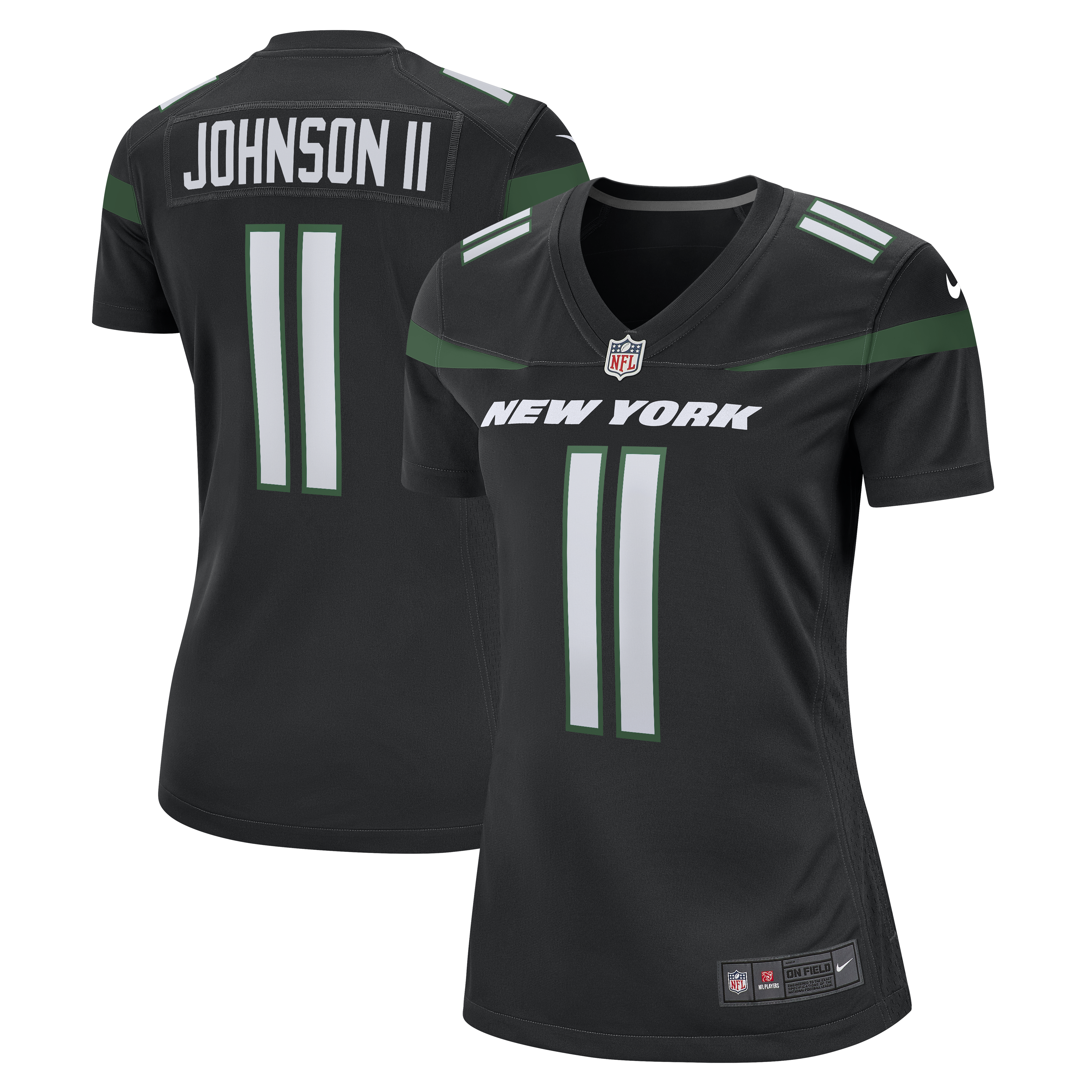 Jermaine Johnson II New York Jets Women's Alternate Game Jersey – Stealth Black