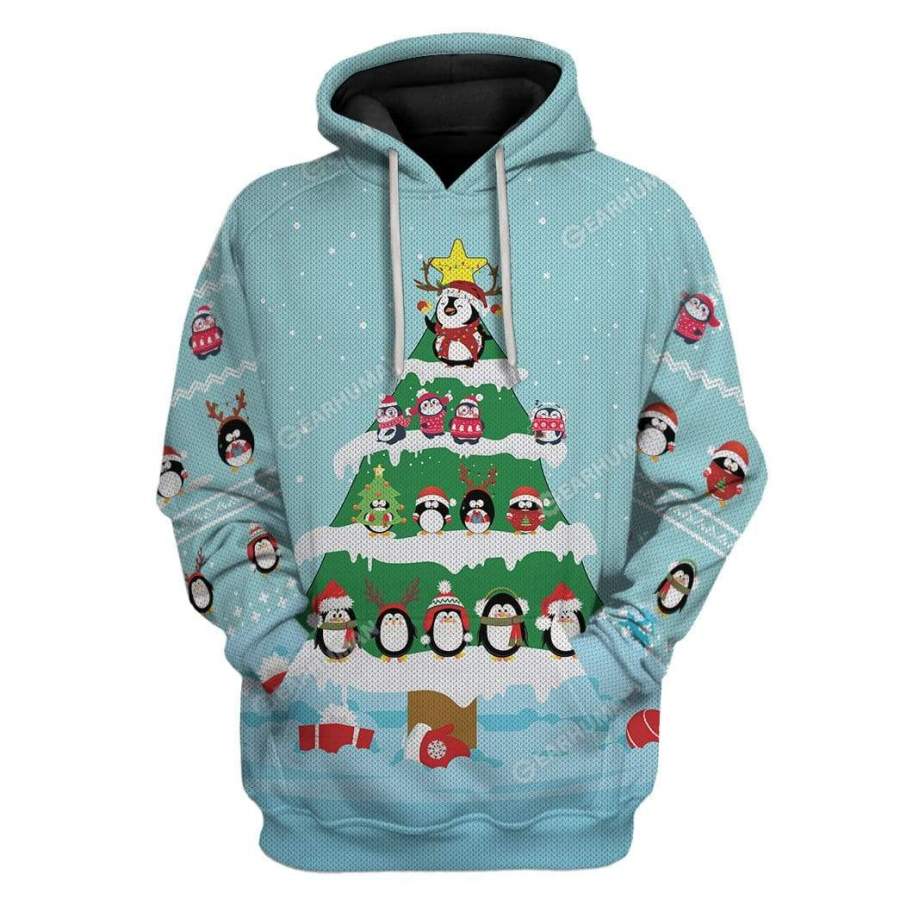 Ugly Cute Penguin Christmas Tree Custom Tshirt Hoodies Apparel