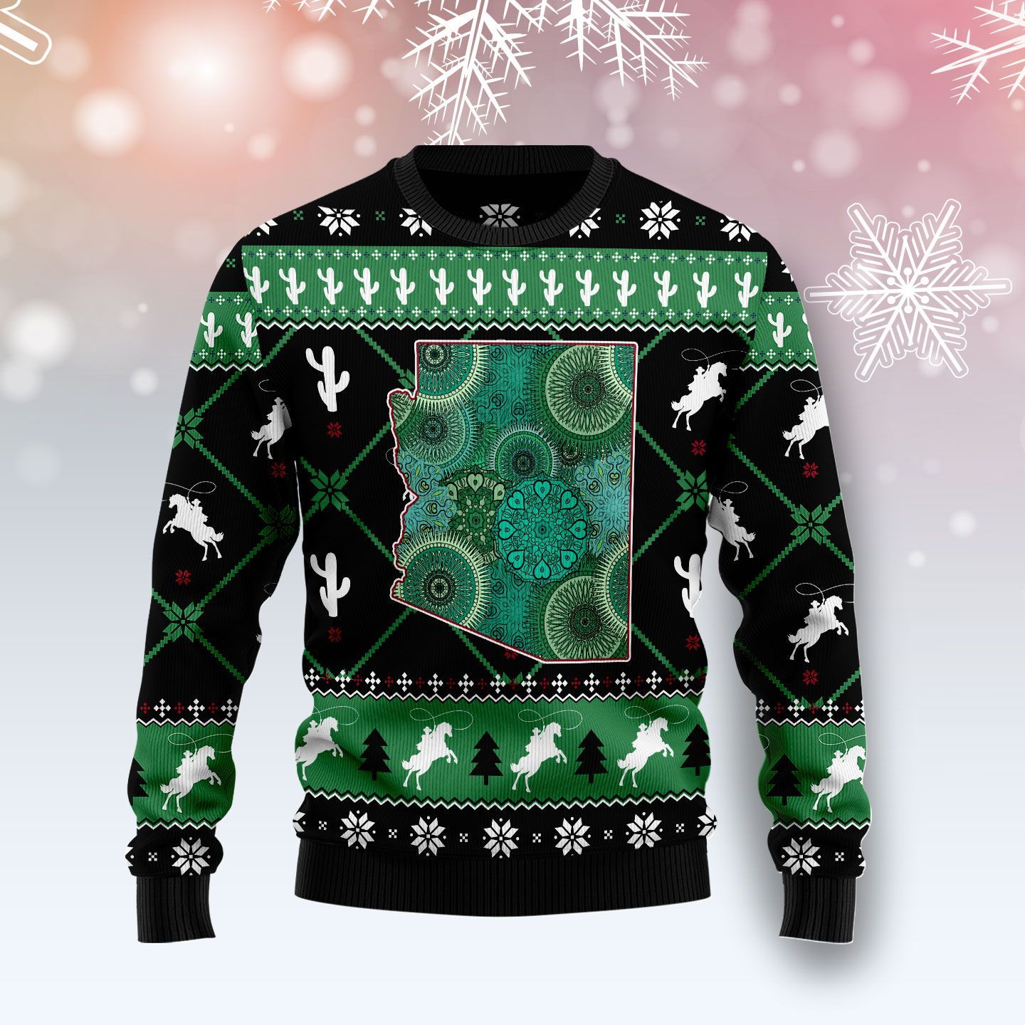 Arizona Usa Symbols Pattern Ugly Christmas Sweater | For Men & Women | Adult | Us5312