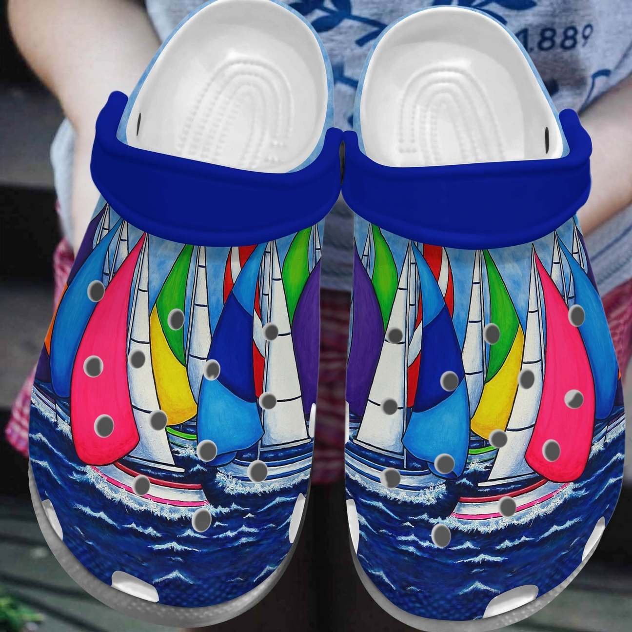 Sailing Personalized Clog, Custom Name, Text, Color, Number Fashion Style For Women, Men, Kid, Print 3D Colorful Sails