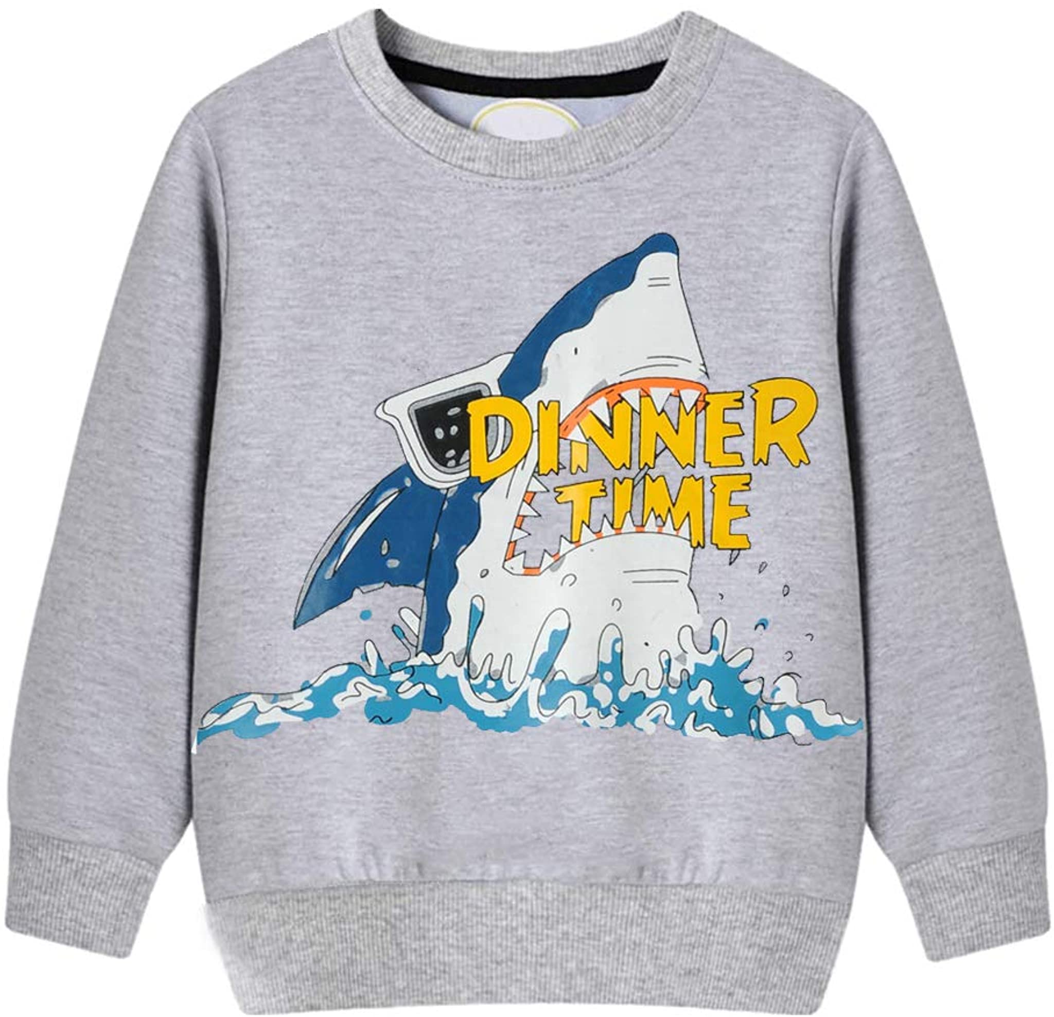 Toddler Boys Sweatshirts Long Sleeve Sport Elephant Sweat Shirt Dinosaur Pullover Crewneck Tops Tees Kids 2-7 Years