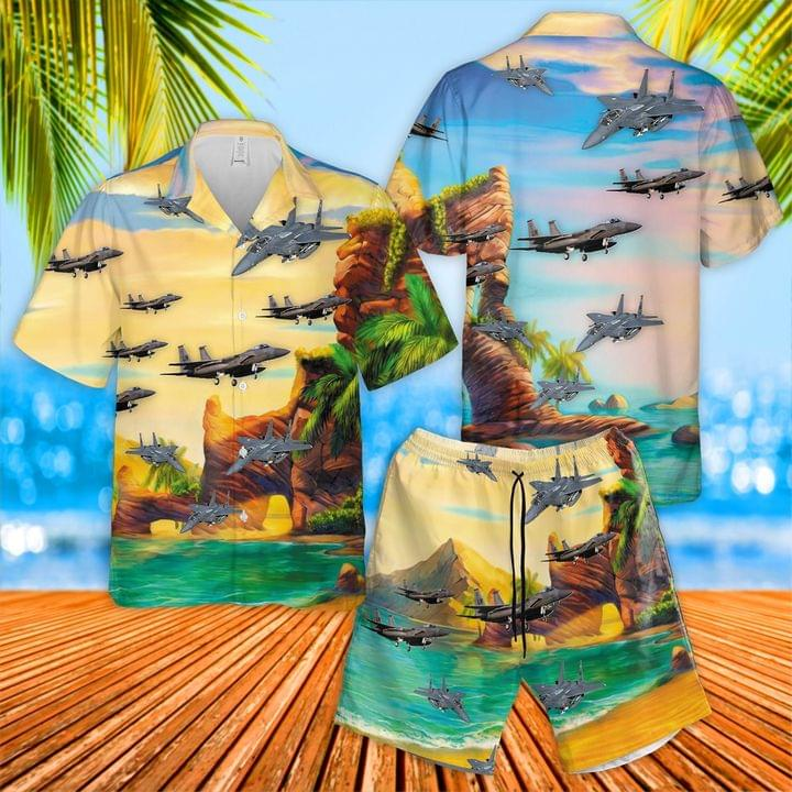 Air Force Mcdonnell Douglas F-15 Eagle Set Hawaiian Shirt Pre11054