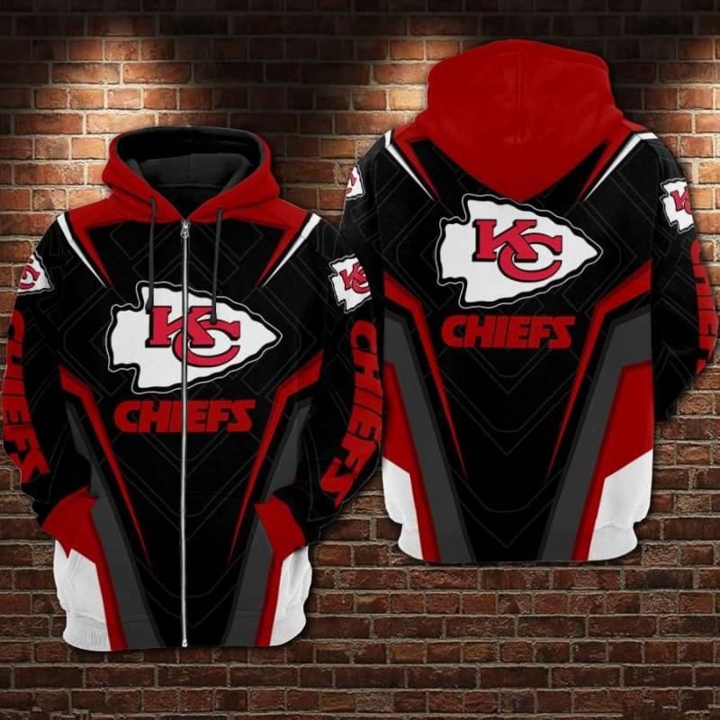 The Kansas City Chiefs Are A Professional American Football Team Based In Missouri Best Gift For Who Love Sport Black All Over Print Zip Hoodie S-3Xl