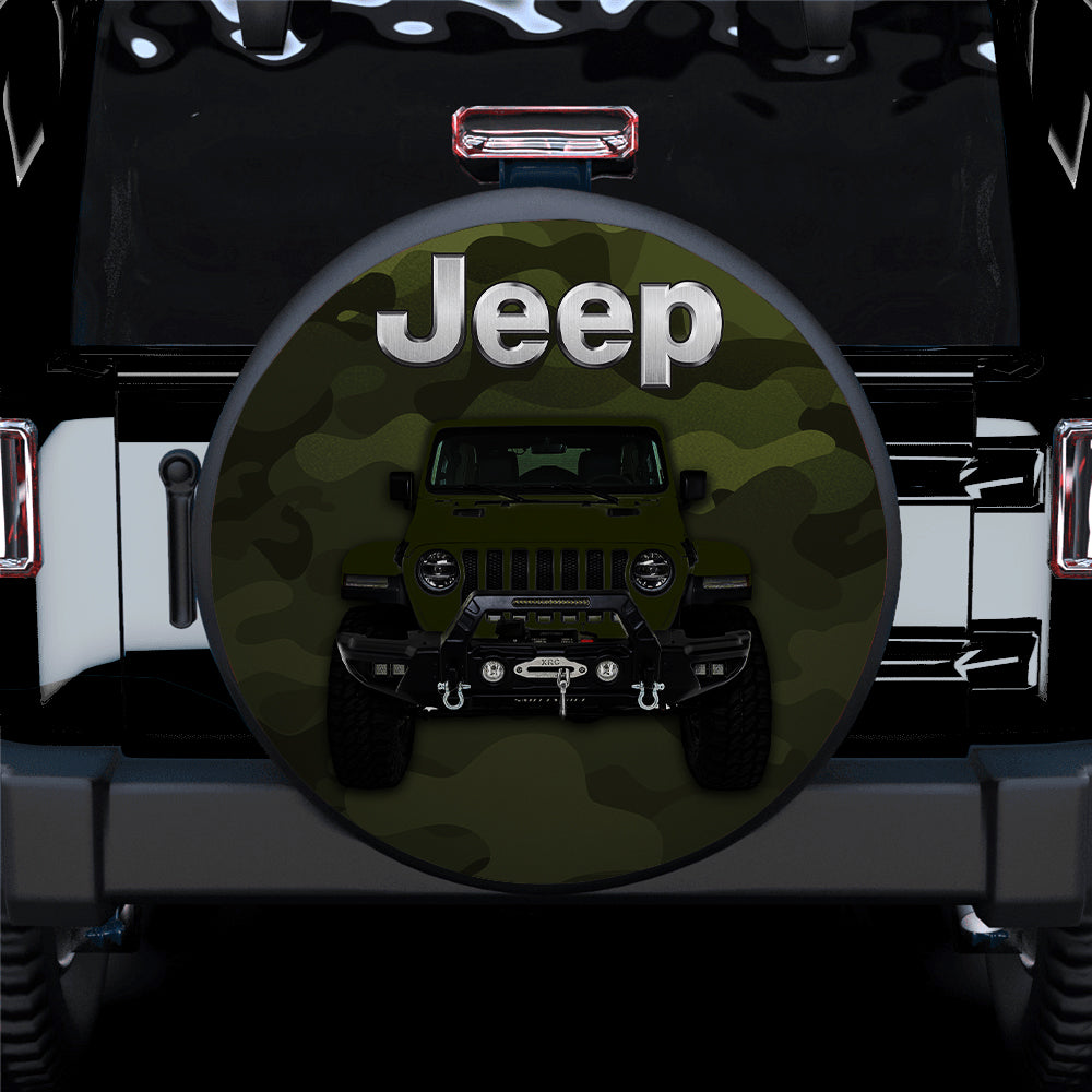 Green Jeep Camouflage Car Spare Tire Covers Gift For Campers