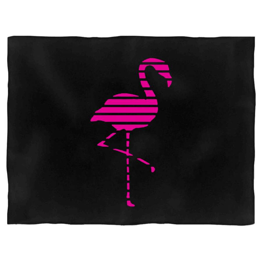 Summer Pink Flamingo Tropical Beach African Animal Striped Blanket