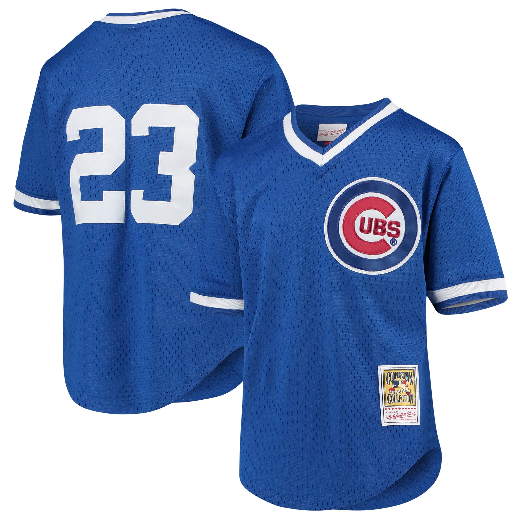 Youth Chicago Cubs Ryne Sandberg Mitchell & Ness Royal Cooperstown Collection Mesh Batting Practice Jersey