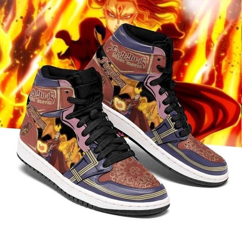 Fuegoleon Vermillion Jordan Sneakers Black Clover Anime Shoes Air Jordan High Sneakers Sport Sneakers
