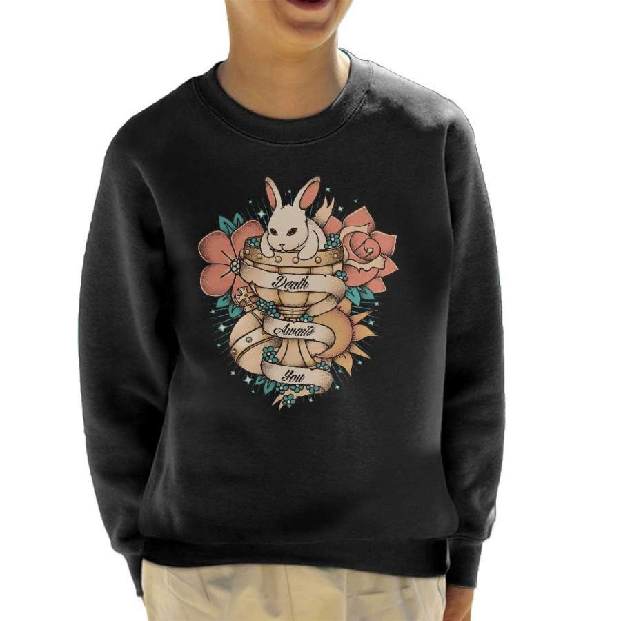 Rabbit Of Caebannog Monty Python And The Holy Grail Tattoo Style Kid’s Sweatshirt