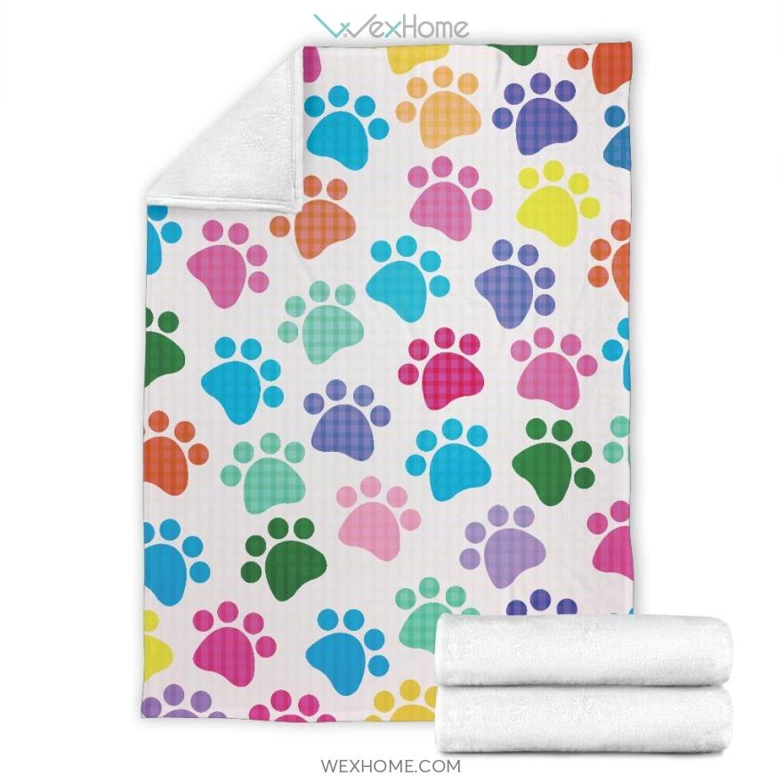 Dog Paws Patterns Print Design Premium Blanket