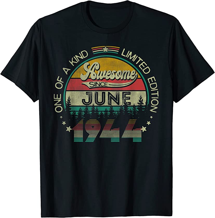 77 Years Old Vintage June 1944 77th Birthday Gift T-Shirt