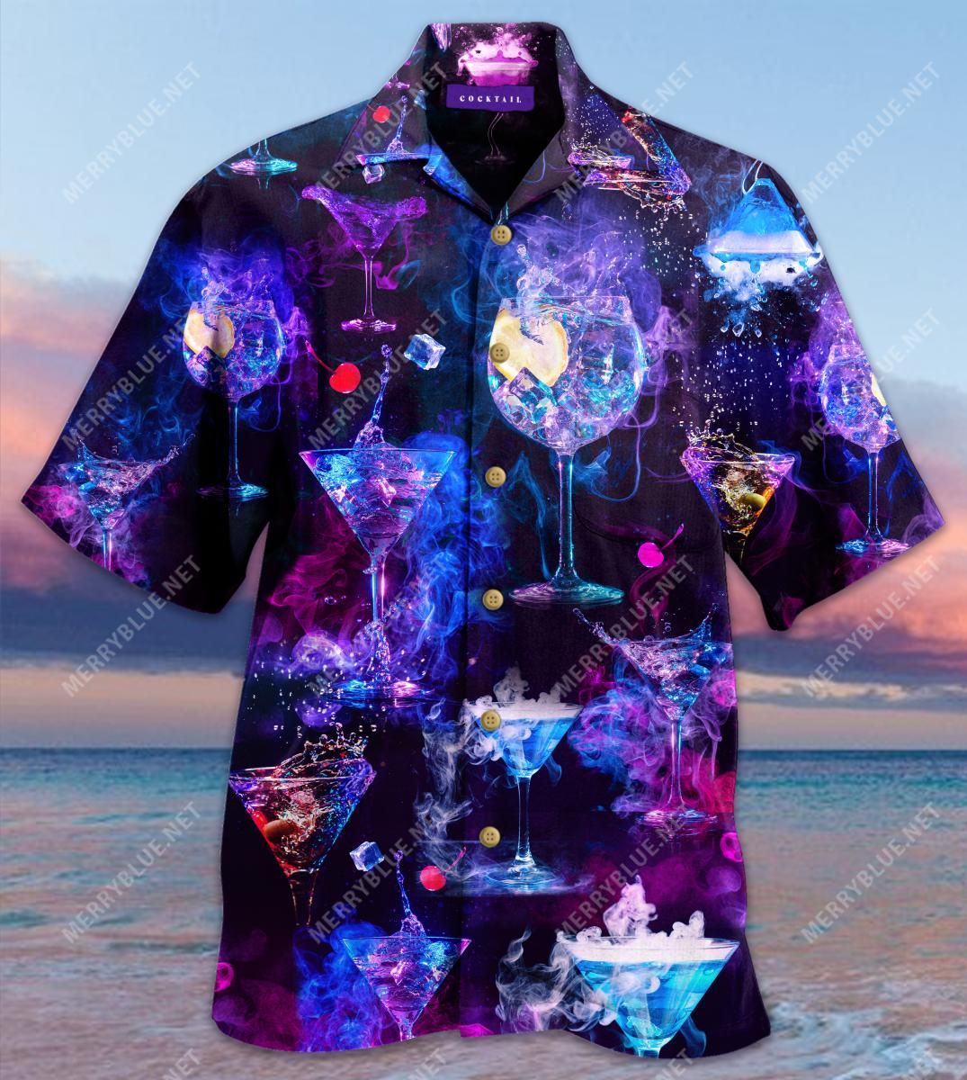 Amazing Cocktail Aloha Hawaiian Shirt Colorful Short Sleeve Summer Beach Casual Shirt For Men And Women