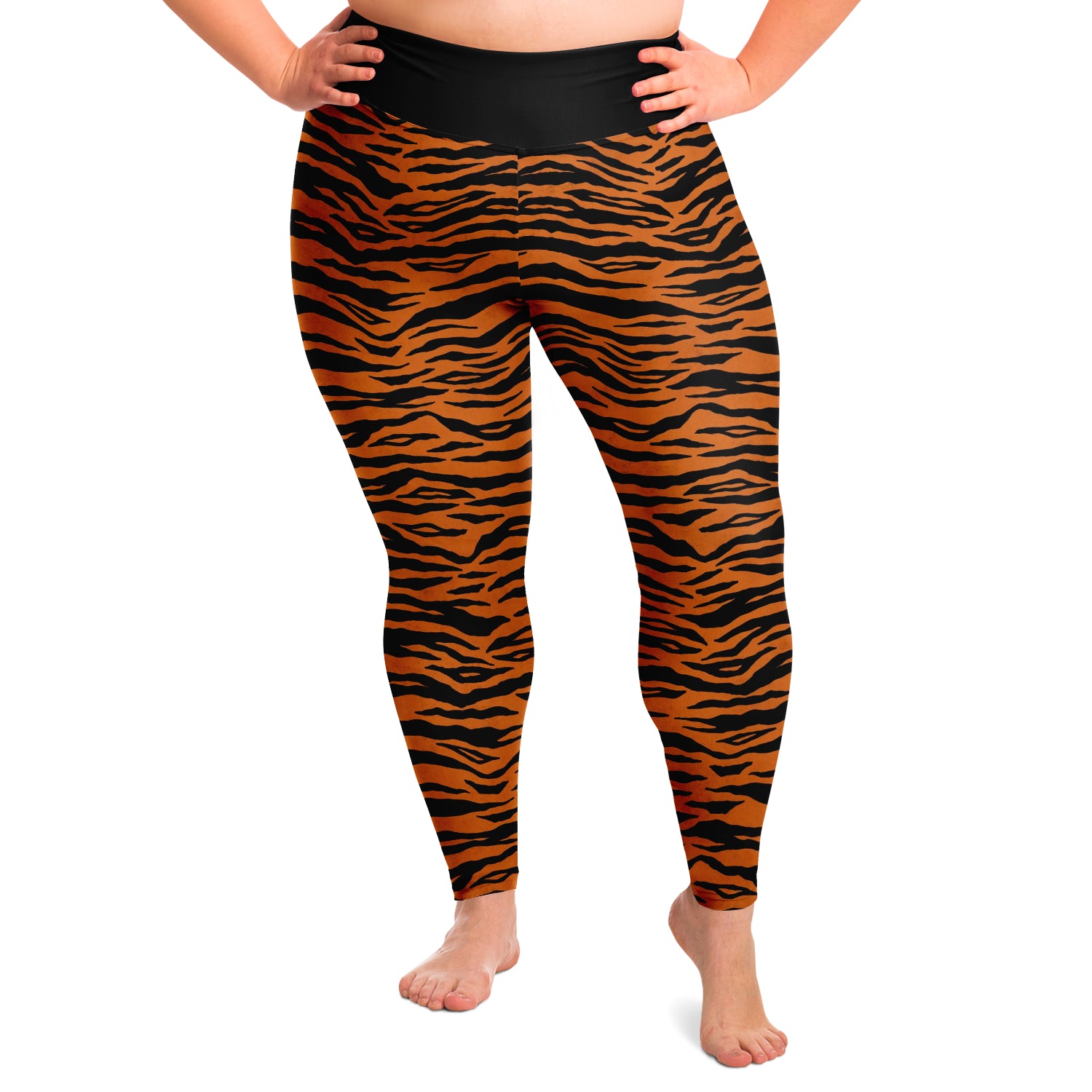 Tiger Print Plus Size Leggings Orange And Black 2X – 6X Squat Proof