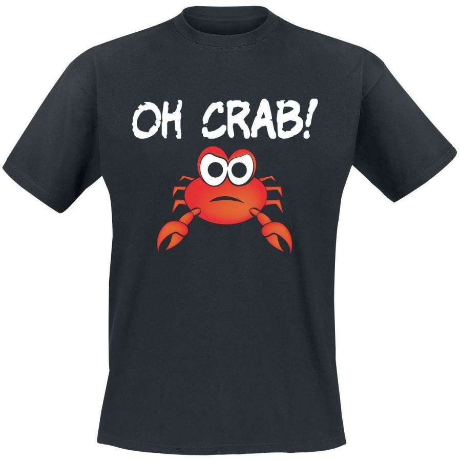 Oh Crab! Black Casual T-Shirt For Men