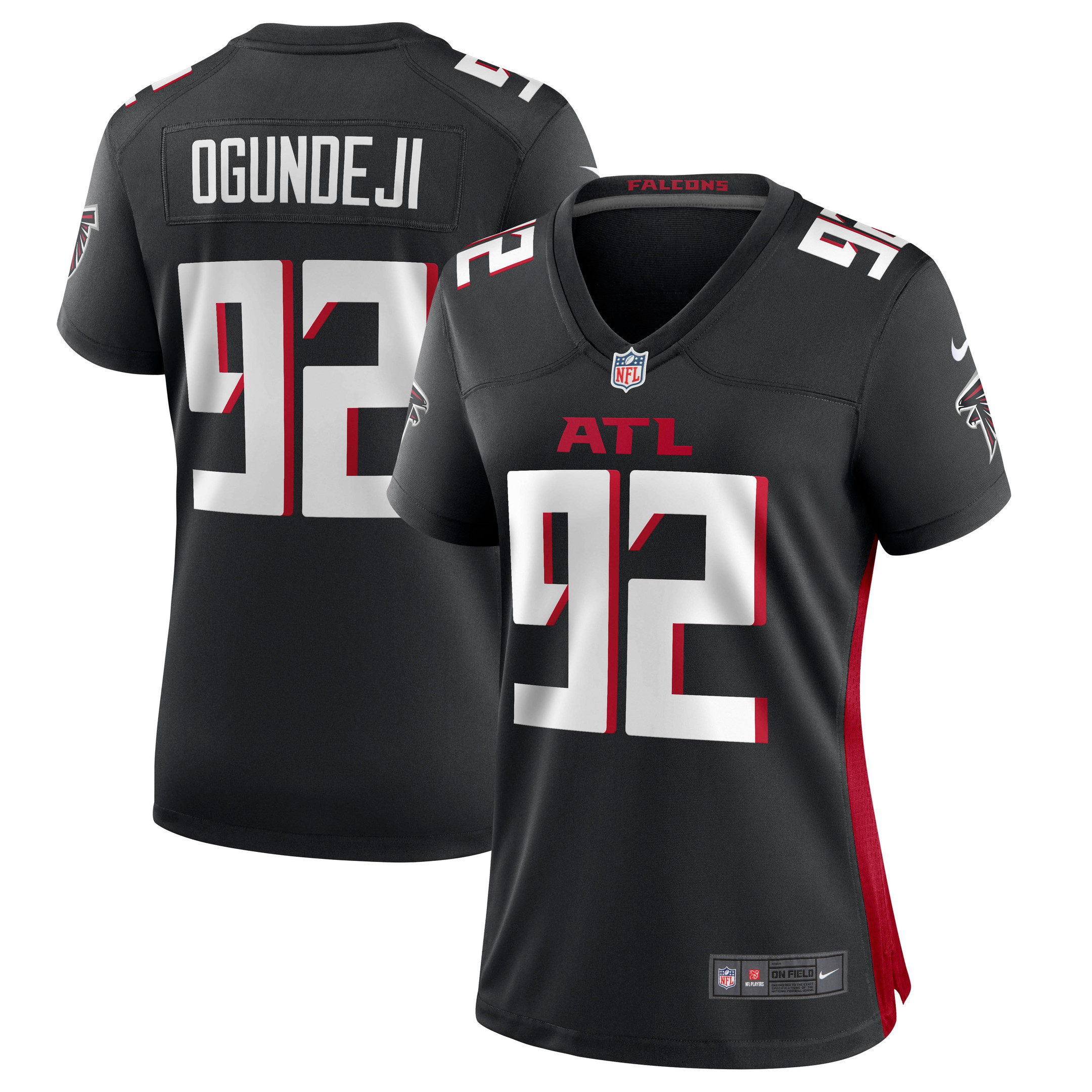 Adetokunbo Ogundeji Atlanta Falcons Womens Game Jersey – Black NFL