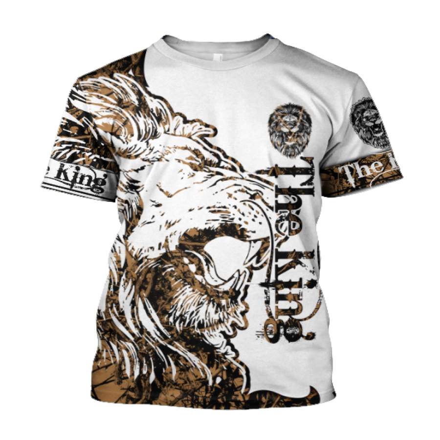 Alpha King Lion Tattoo Tshirt 3D All Over Printed Shirt for Men and Women