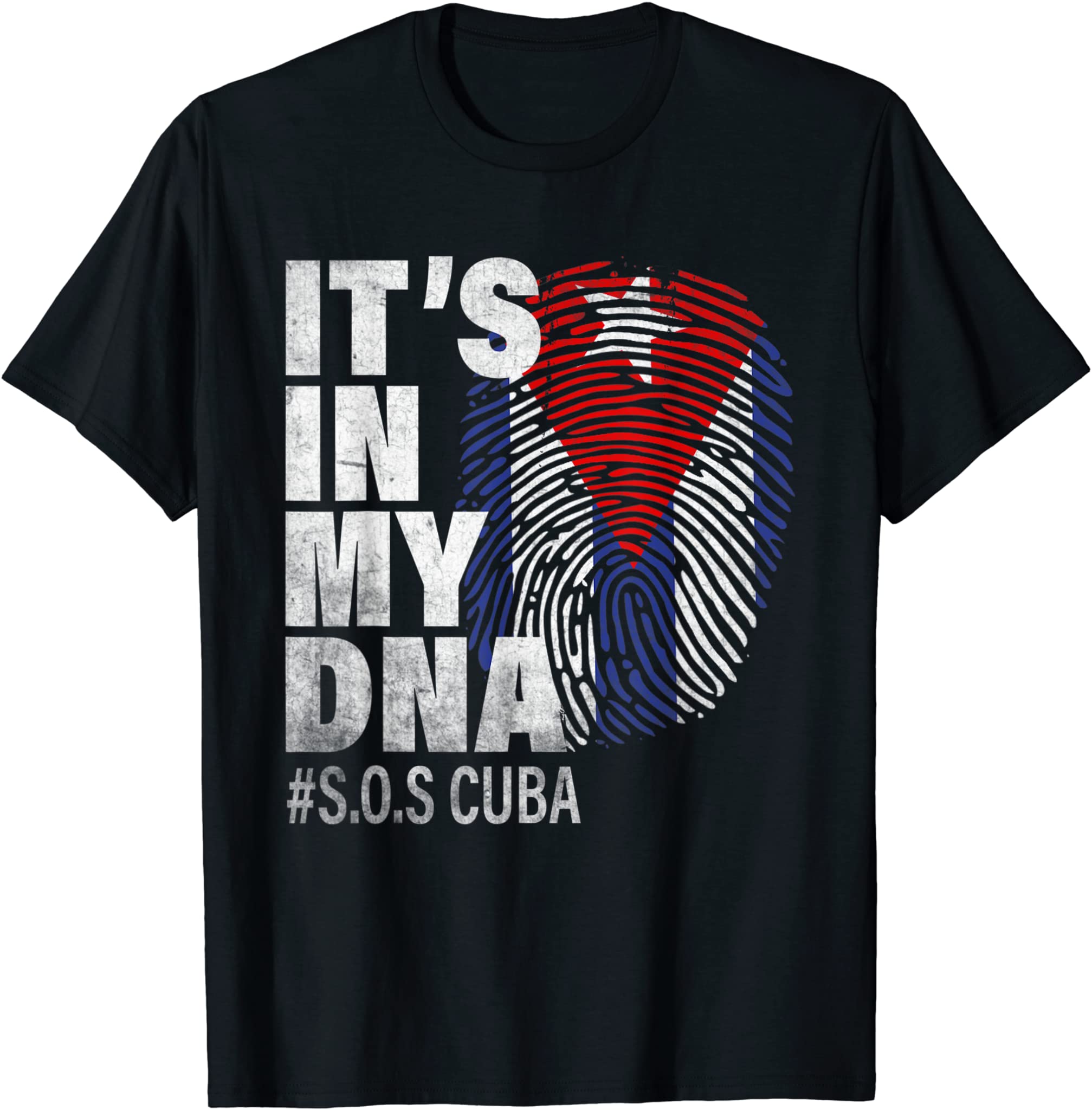 Sos Cuba Cuba Flag Cuban Pride It’S In My Dna Men Women T-Shirt