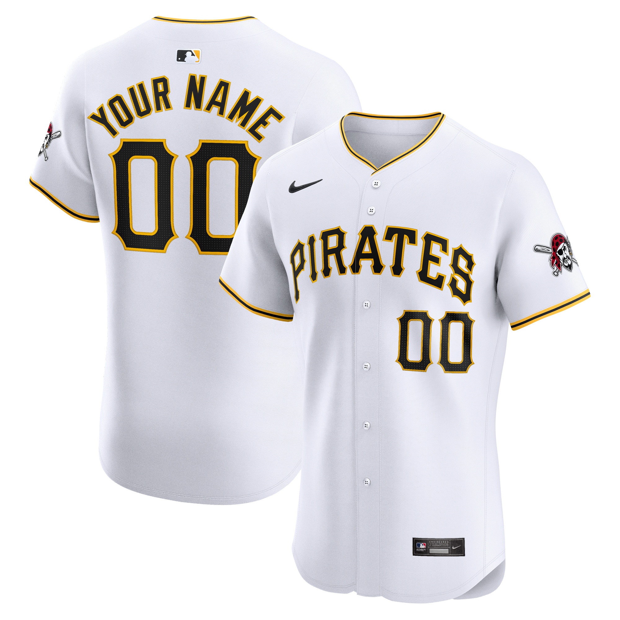 Pittsburgh Pirates Home Elite Custom Jersey – White