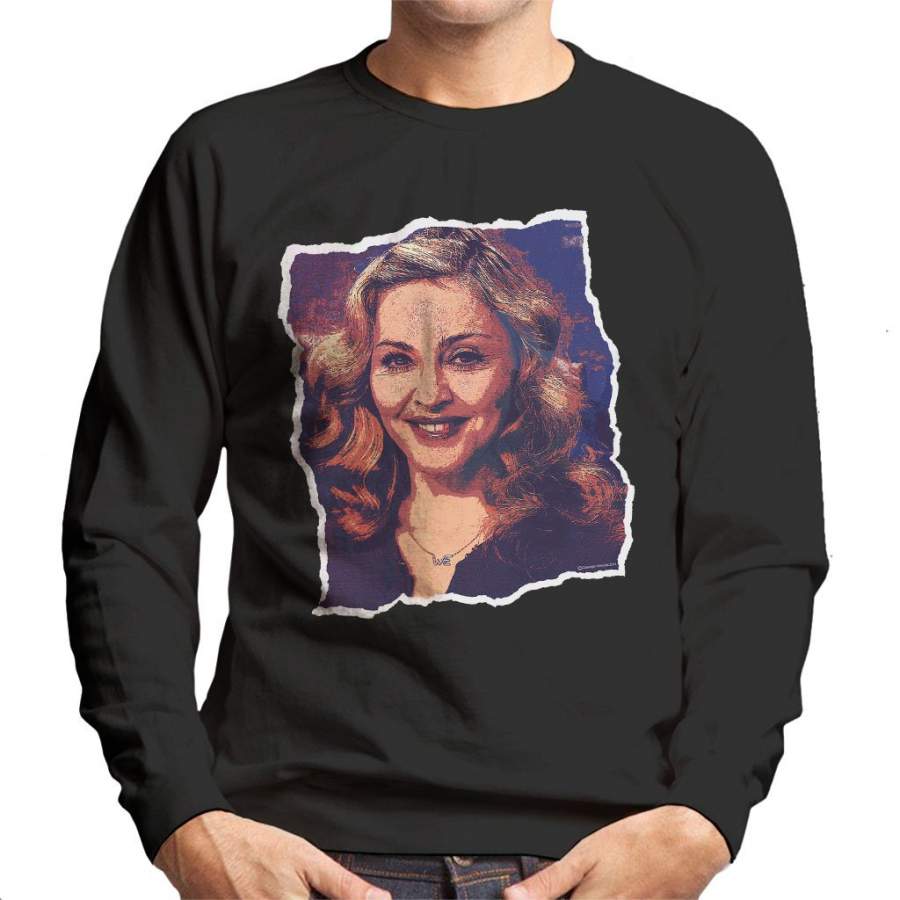 Madonna Smiling Portrait Men’s Sweatshirt