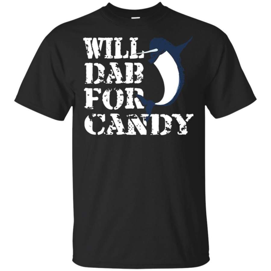 Dabbing Narwhal Tshirt Funny Halloween Costume Dab For Candy