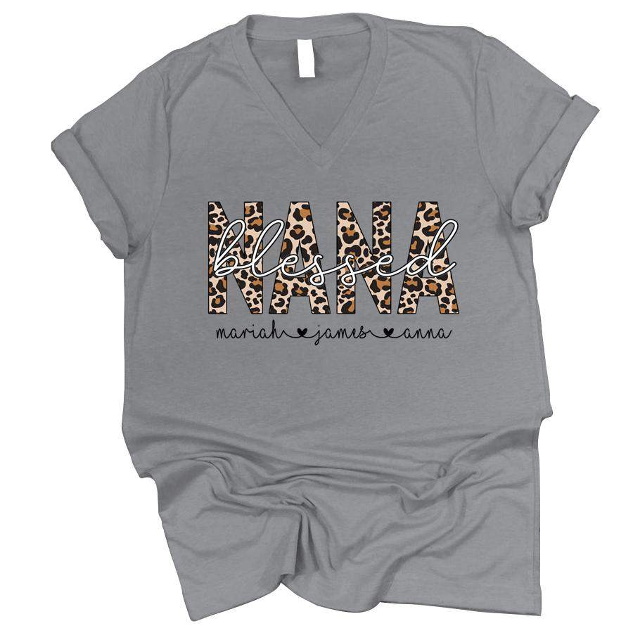 PERSONALIZED BLESSED NANA LEOPARD SHIRT