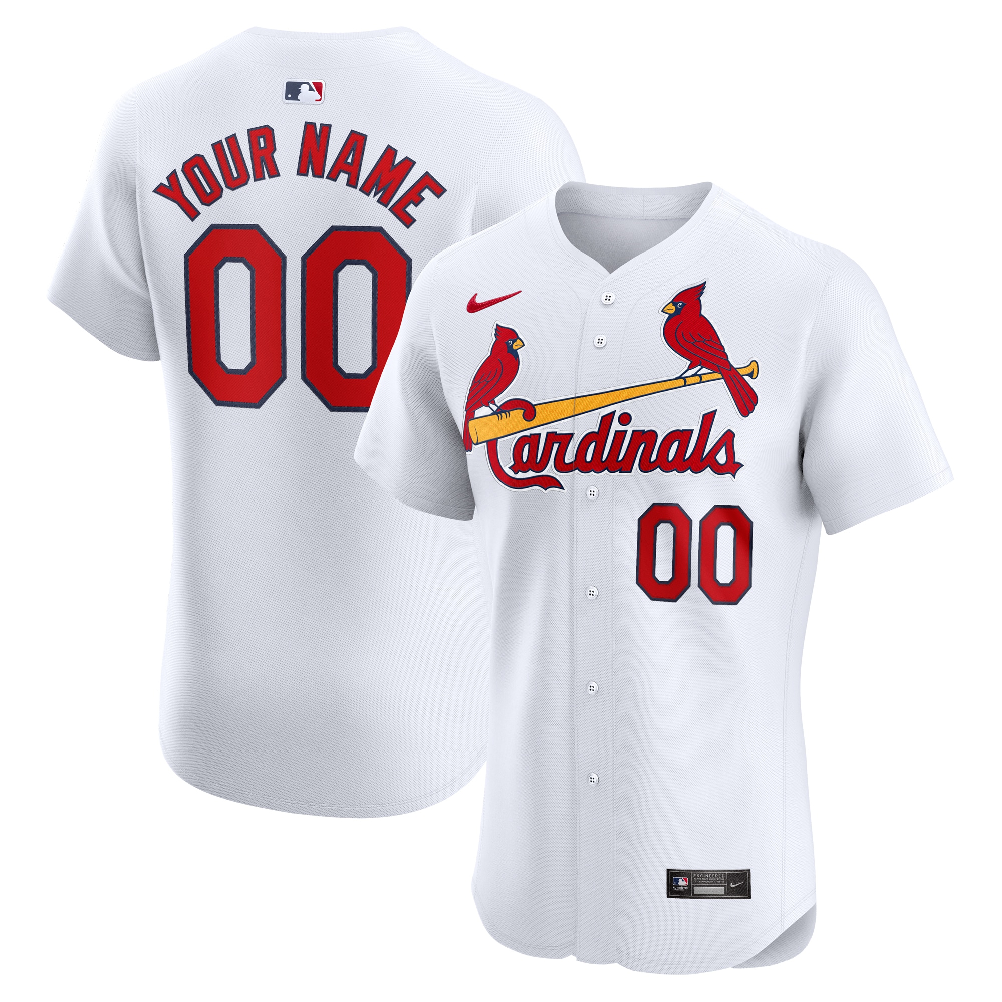 St. Louis Cardinals Home Elite Custom Jersey – White