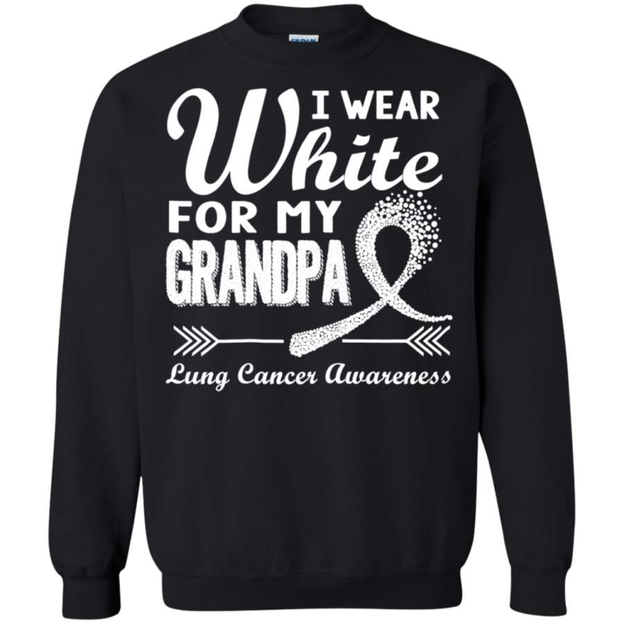 AGR I Wear White For My Grandpa Lung Cancer Awareness Sweatshirt