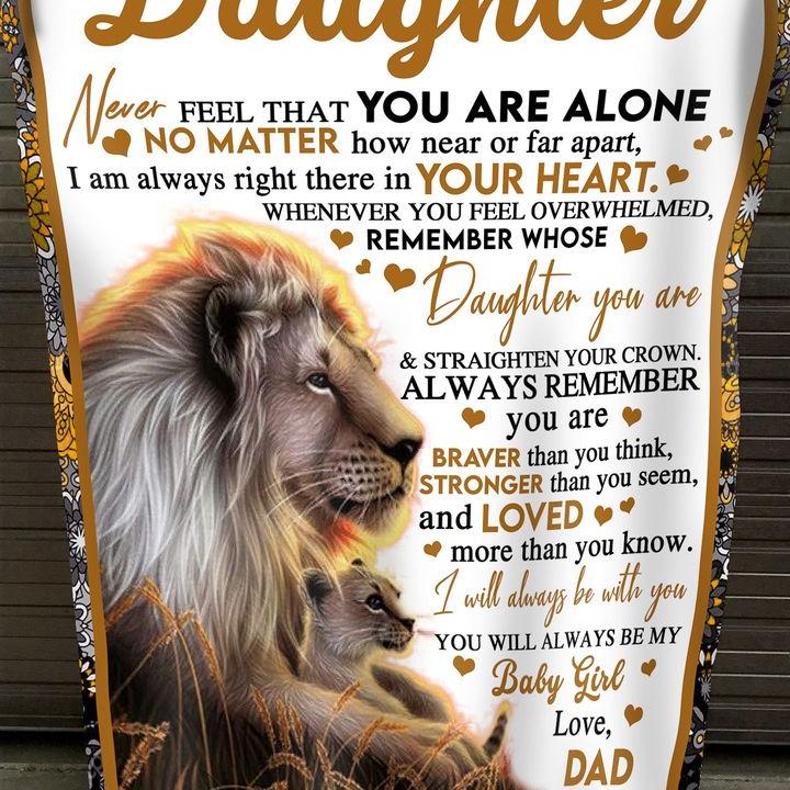 To My Daughter Gift Lion I Will Always Be With You Fleece Blanket Gift Fleece Blanket, Blanket Sofa Bed, 3D Blanket