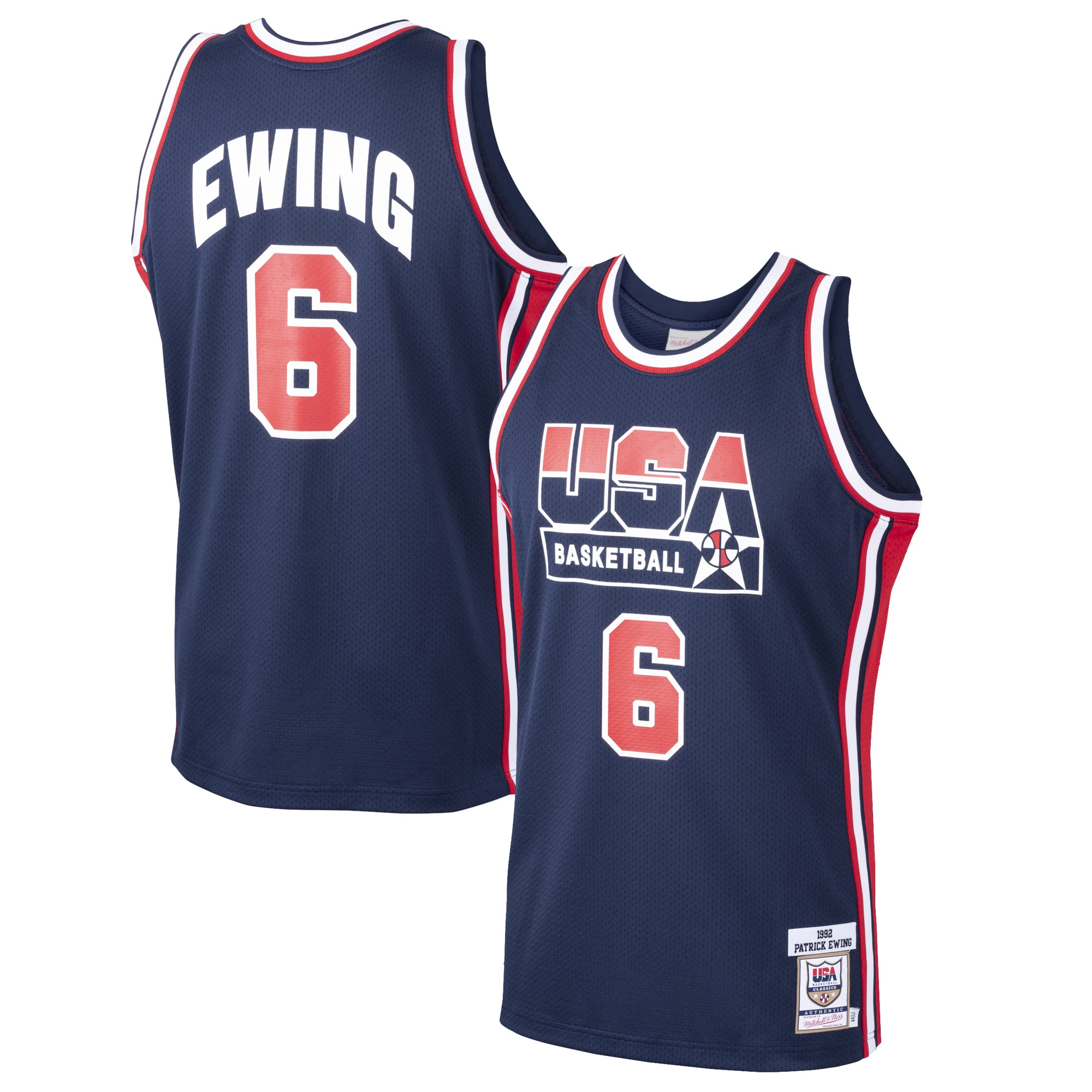 Patrick Ewing USA Basketball Mitchell & Ness Home 1992 Dream Team Authentic Jersey – Navy