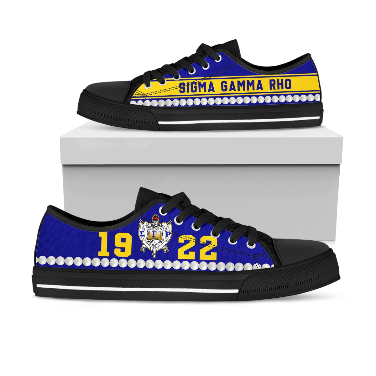 Sorority Footwear – Sigma Gamma Rho Pearl Low Top Shoes Cato Style