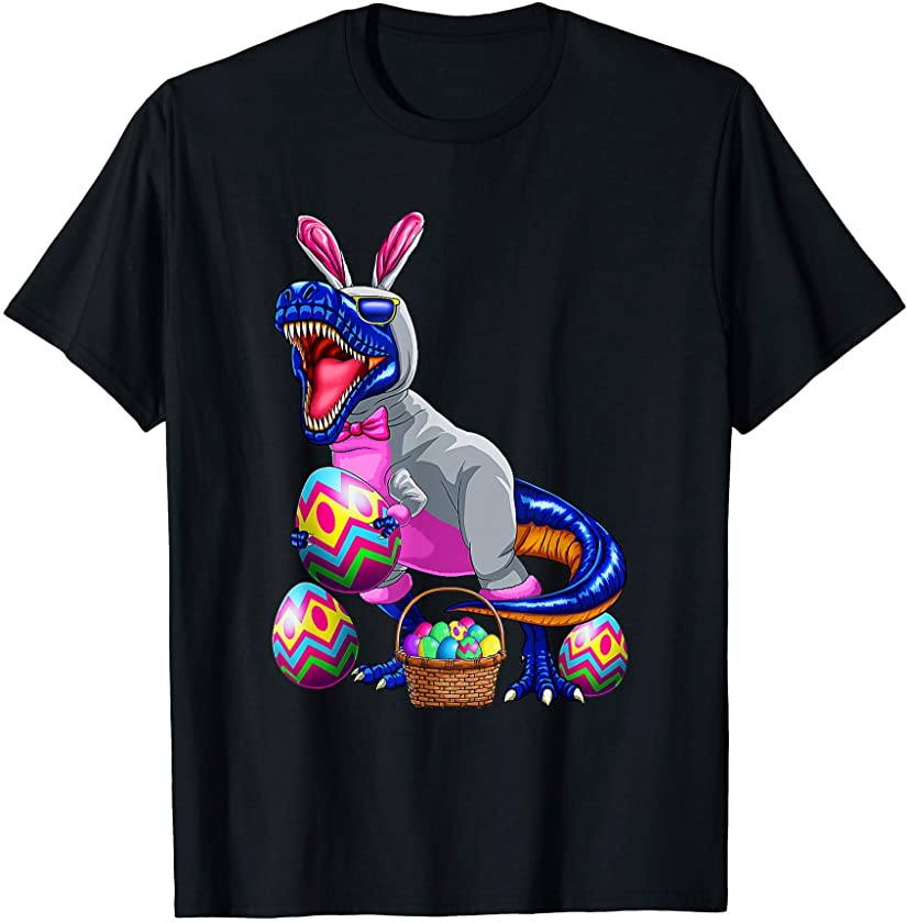 Easter Basket Bunny Dinosaur Shirt Egg T Rex Kids Boys Gift T-Shirt