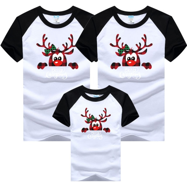 Christmas Deer Family Matching Outfits Father Son Mommy Daughter Clothes New Family Outfits Clothing Shirt Mommy And Me Clothes