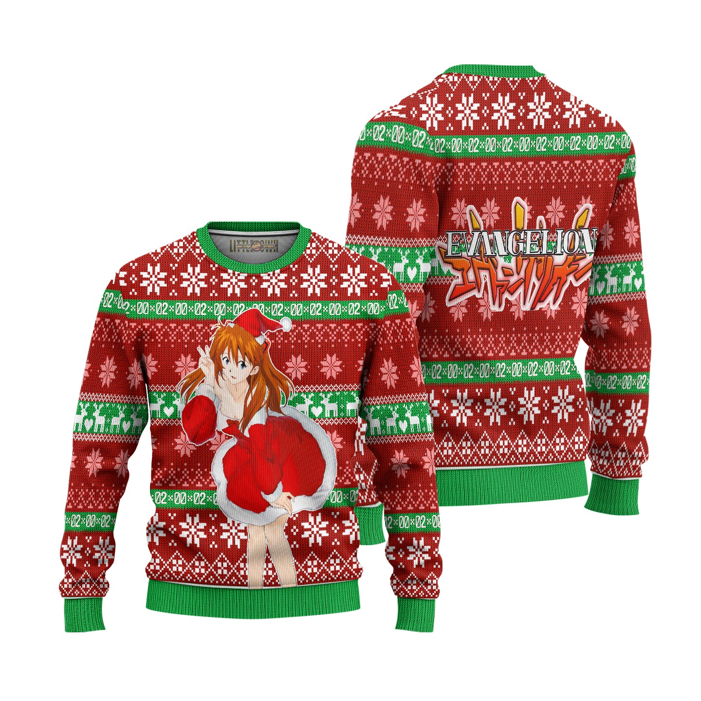 Asuka Langley Sohryu Anime Ugly Christmas Sweater Custom Neon Genesis Evangelion Xmas Gift