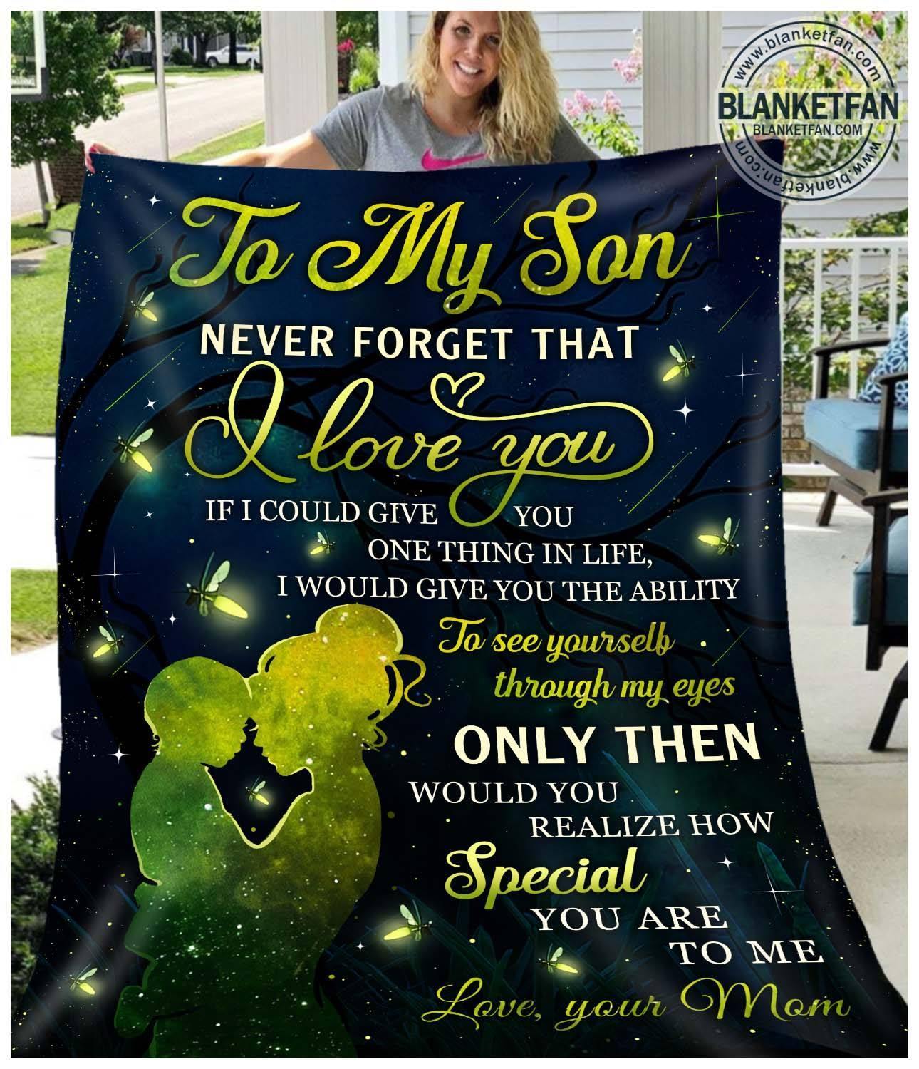 To My Son I Love You –  Christmas Gift For Son Home Decor Gift For Family – Sherpa Blanket Fleece Blanket