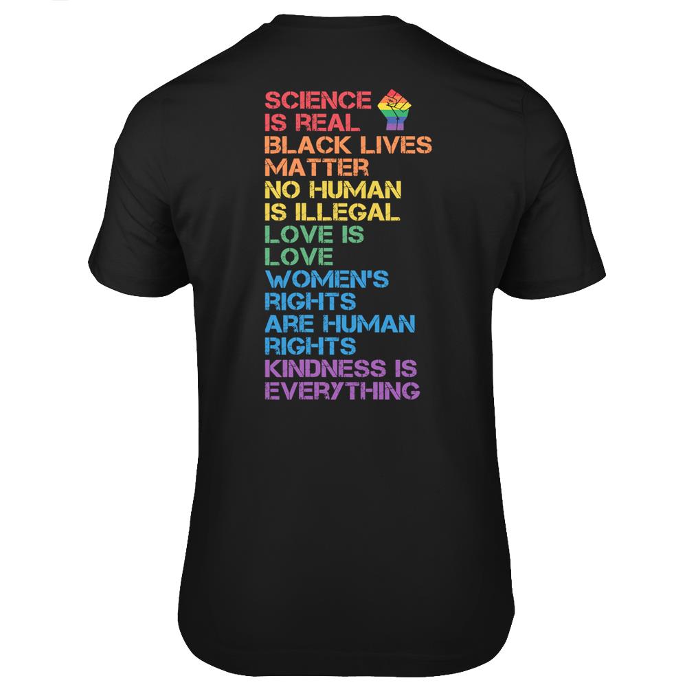 Science Is Real Black Lives Matter Rainbow Lgbt Pride Blm T Shirts Print On Back