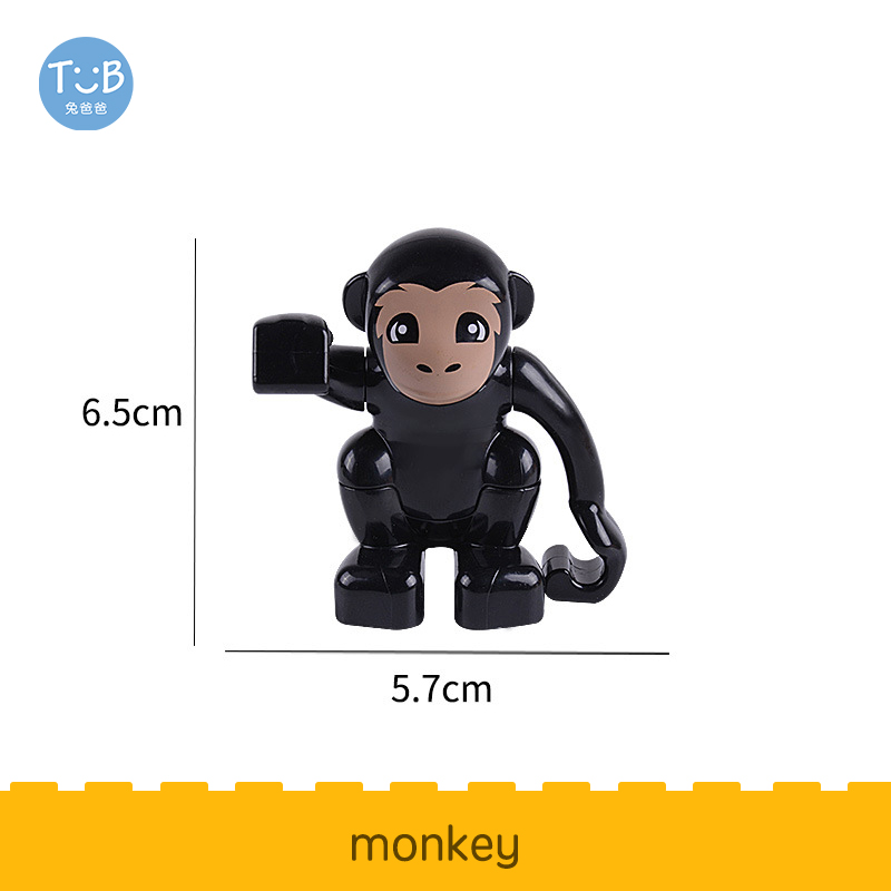 Brick Animal Spelling Big Building Blocks Monkey Rabbit Ostrich Bird Sika Deer Educational Brick Hot Toys Children Baby Gift alx