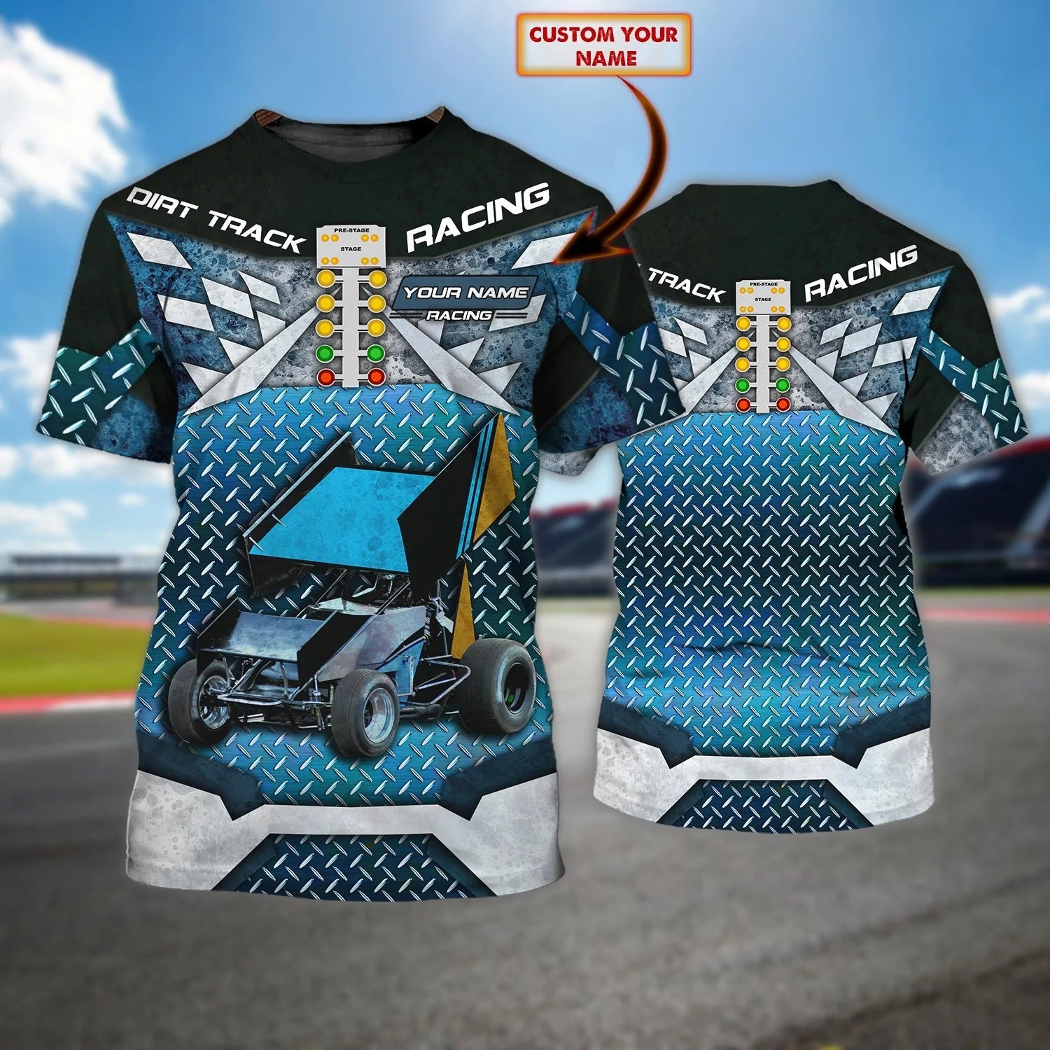 Personalized Dirt Track Racing T Shirt, Custom 3D Racing Shirt, Best Dirt Track Racing Tshirt