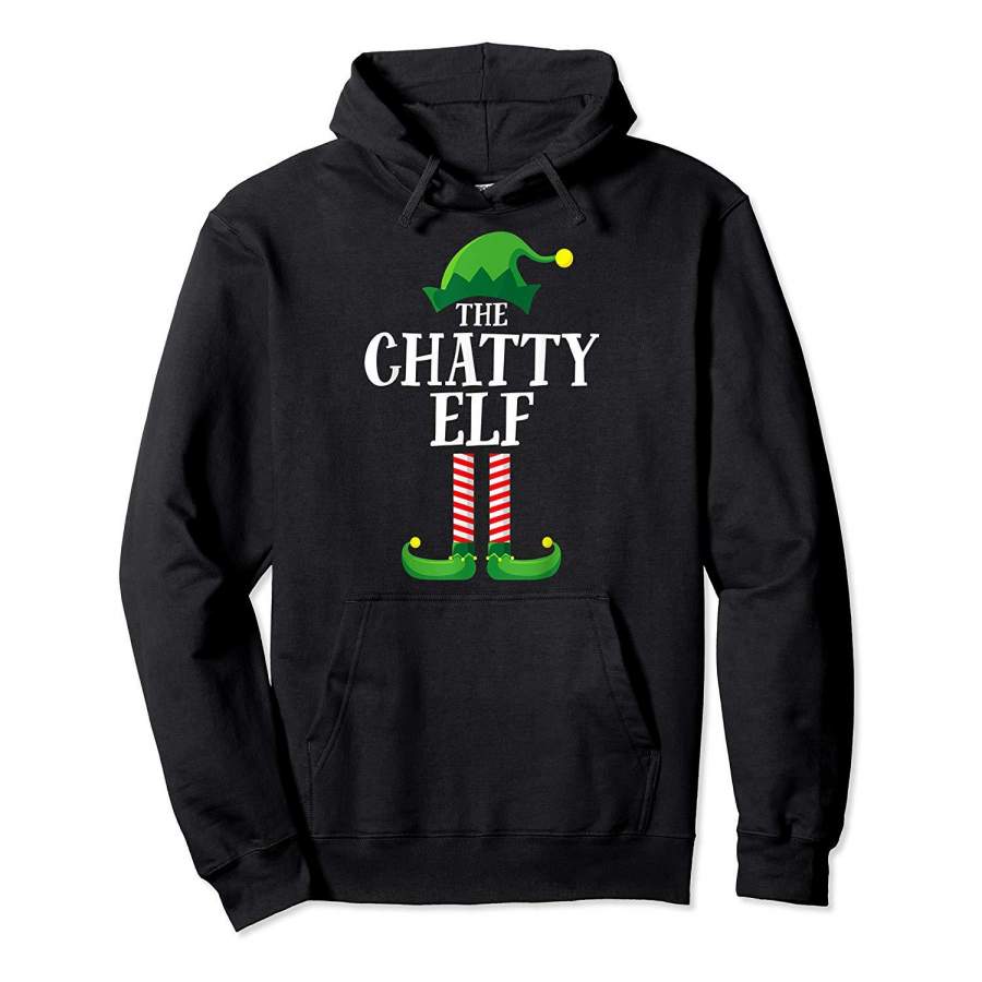 Chatty Elf Matching Family Group Christmas Party Pajama Hoodie