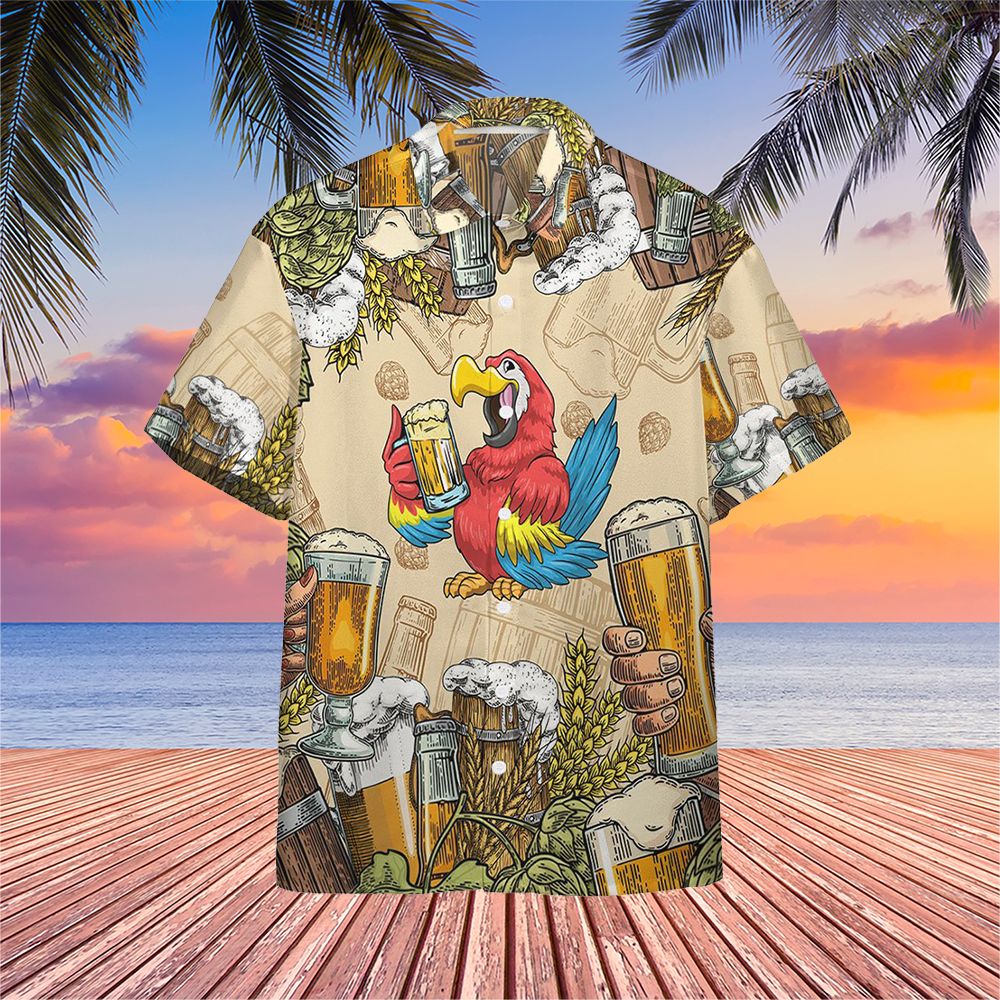 Parrot And Beer Summer Shirt Hawaii Drinker Gift Ideas Ha45435