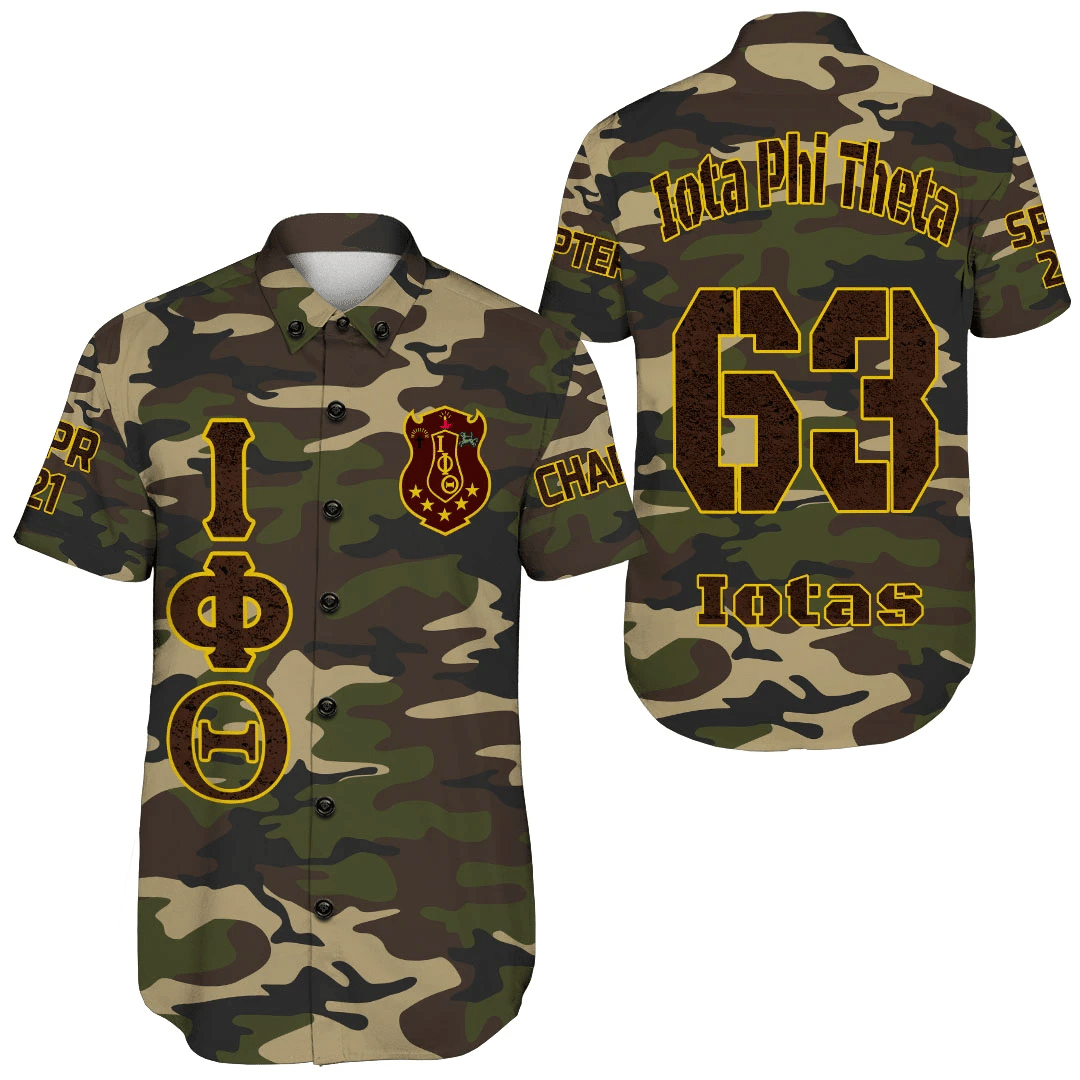 Fraternity Shirt – Personalized Iota Phi Theta Camouflage Short Sleeve Shirt