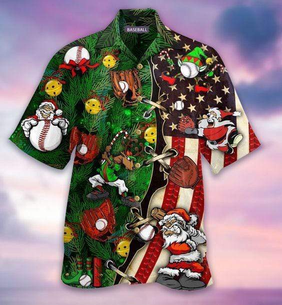 Baseball Christmas Unisex Hawaiian Shirt Pre13607