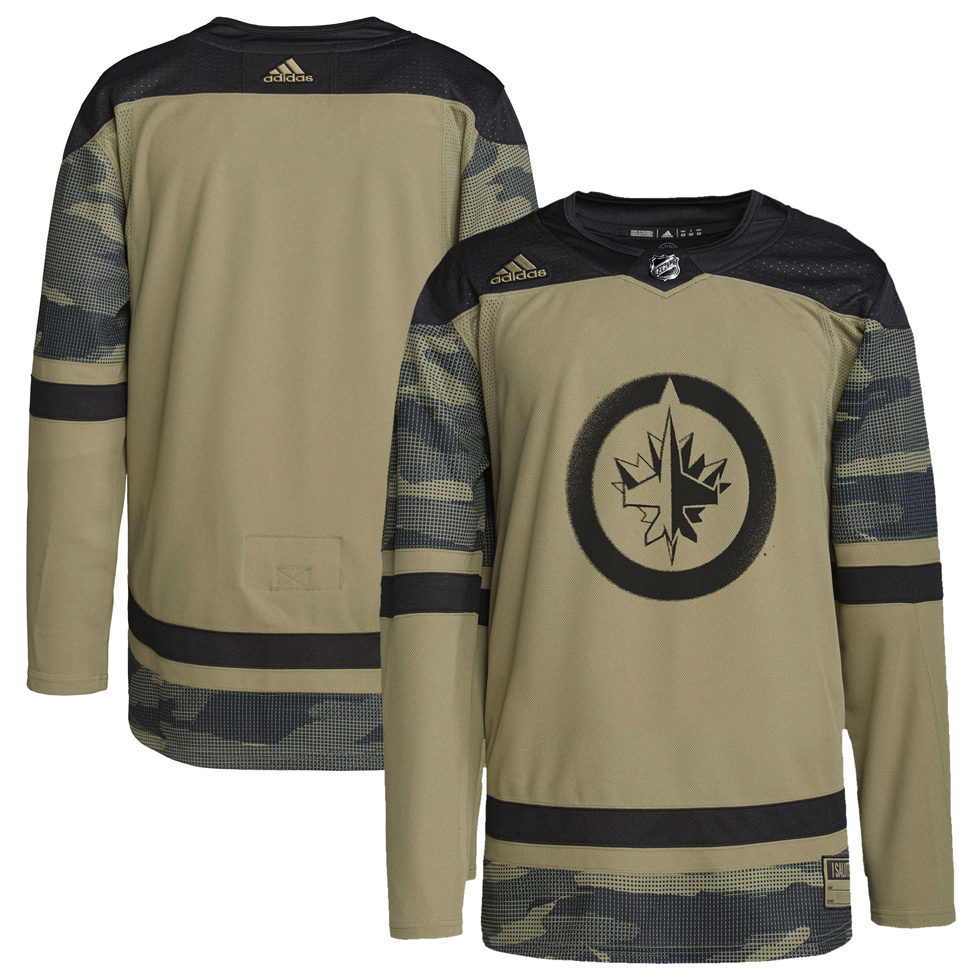 Winnipeg Jets Logo Military Appreciation Team Authentic Practice Jersey – Camo