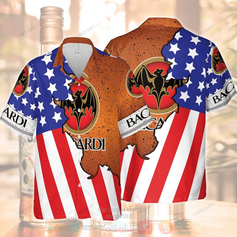 Bacardi American Flag Hawaii Shirt Ha59122